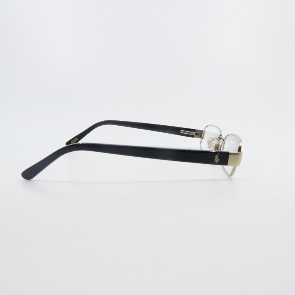 Polo Ralph Lauren Silver Metal-Black Acetate Rectangle Kids Eyeglasses. - Picture 5 of 8